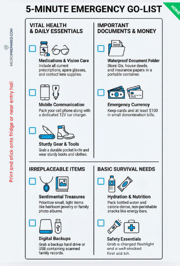 5-Minute Emergency Go-List